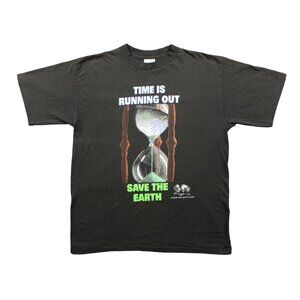 Vintage Time is Running Out Save the Earth Progney 1990's T-Shirt